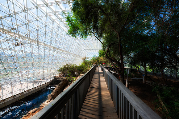 Biosphere 2..located in Oracle, AZ  Scientists wanted to know if we could replicate the Earth's ecosystems, so in the Sonoran desert outside of Tucson, Arizona they built a three-acre closed-system.
