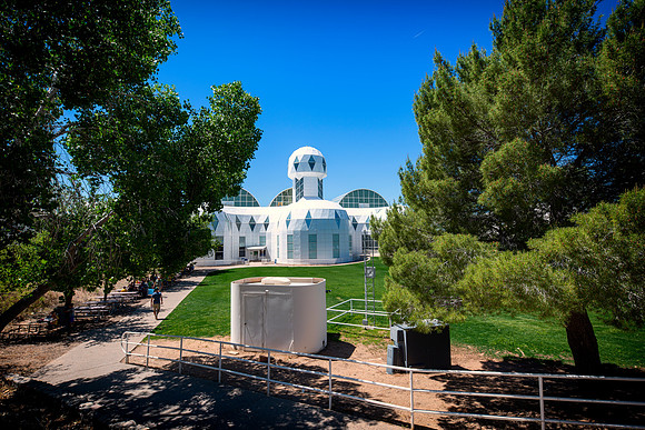 Biosphere 2..located in Oracle, AZ  Scientists wanted to know if we could replicate the Earth's ecosystems, so in the Sonoran desert outside of Tucson, Arizona they built a three-acre closed-system.